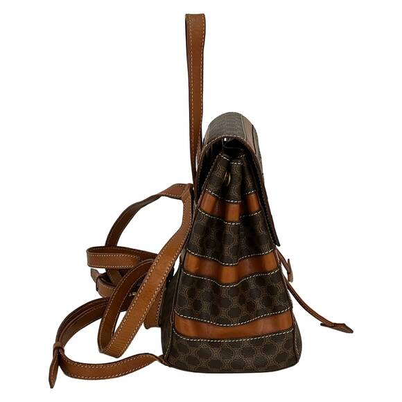 Celine Macadam Backpack Dark Brown PVC Leather